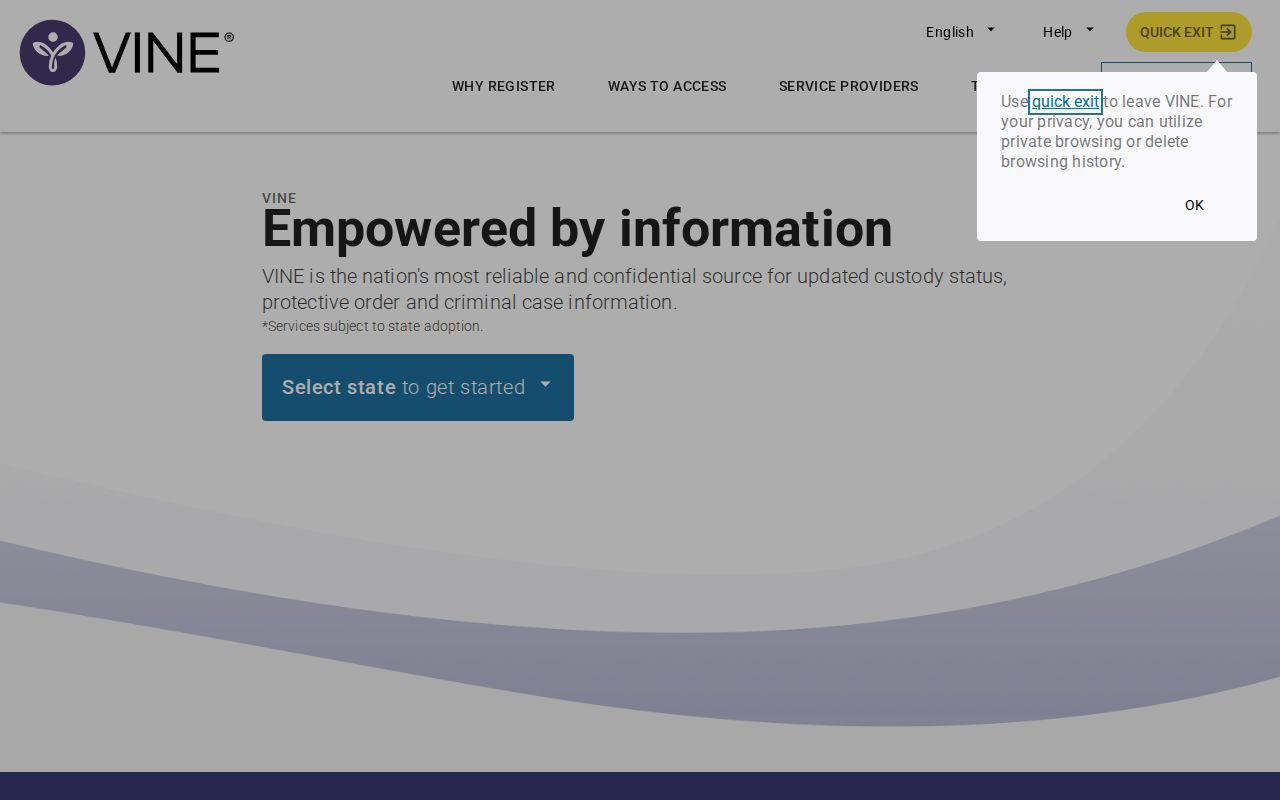 Brazoria County VINELink inmate check Texas jurisdiction screen